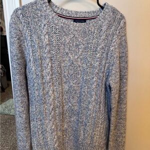 Tommy Hilfiger Heathered Blue Cable Knit Pullover